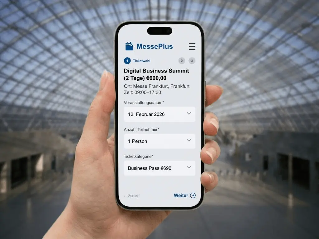 Professionelle Online-Registrierung für Kongresse und Events auf einem Laptop mit responsivem Design