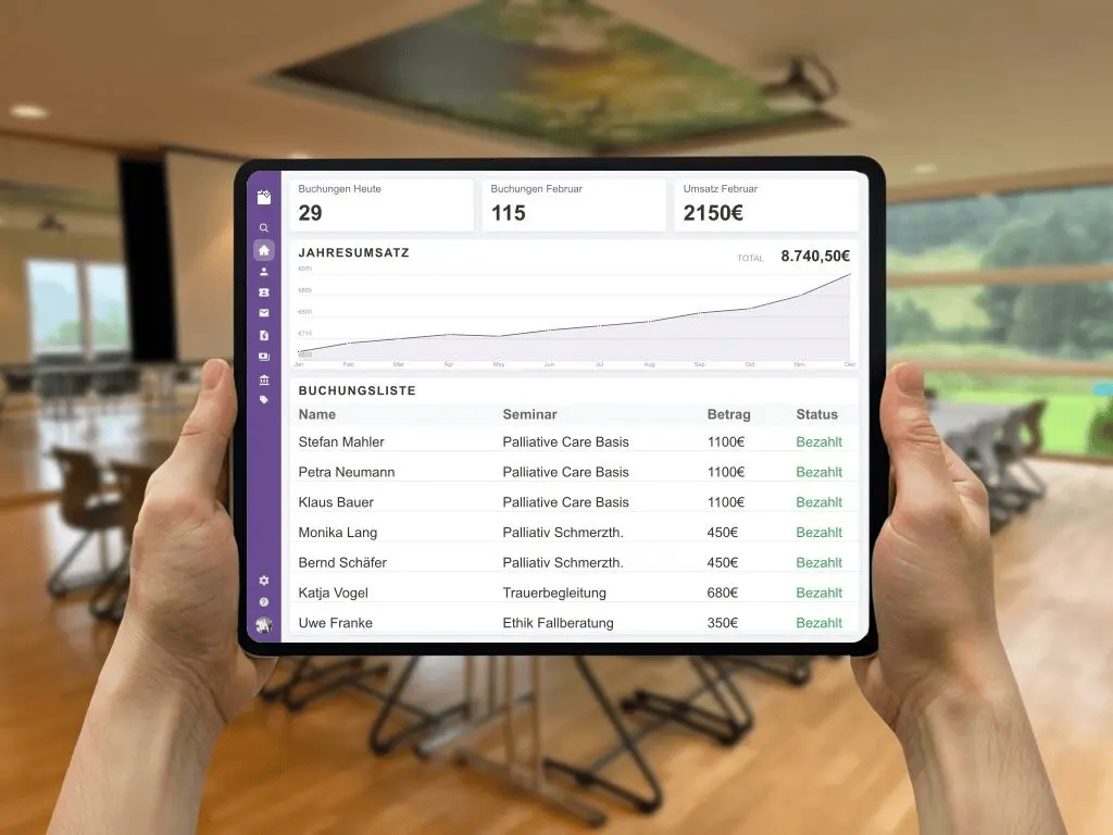 E-Rechnung und automatisierte Abrechnung von Fortbildungen für Kliniken und Hospizvereine mit Gruppenbuchungsfunktion